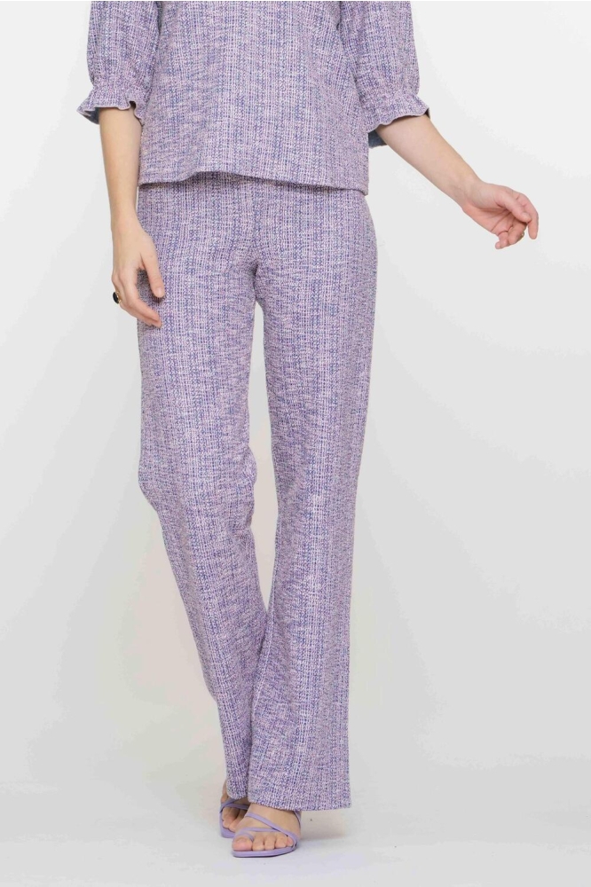 TWEED MELANGE BROEK 51224 20 Off-White/Lilac